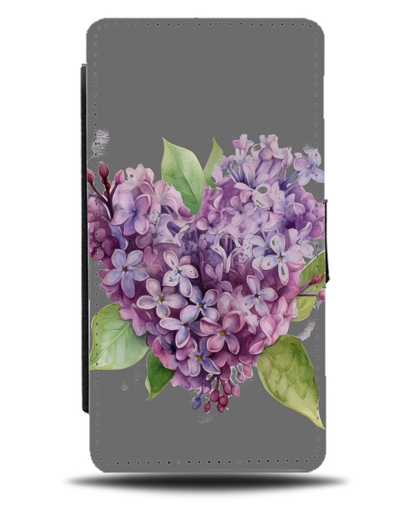 Lavender Loveheart Flip Wallet Case Love Heart Flowers Purple Petals Petal BE21