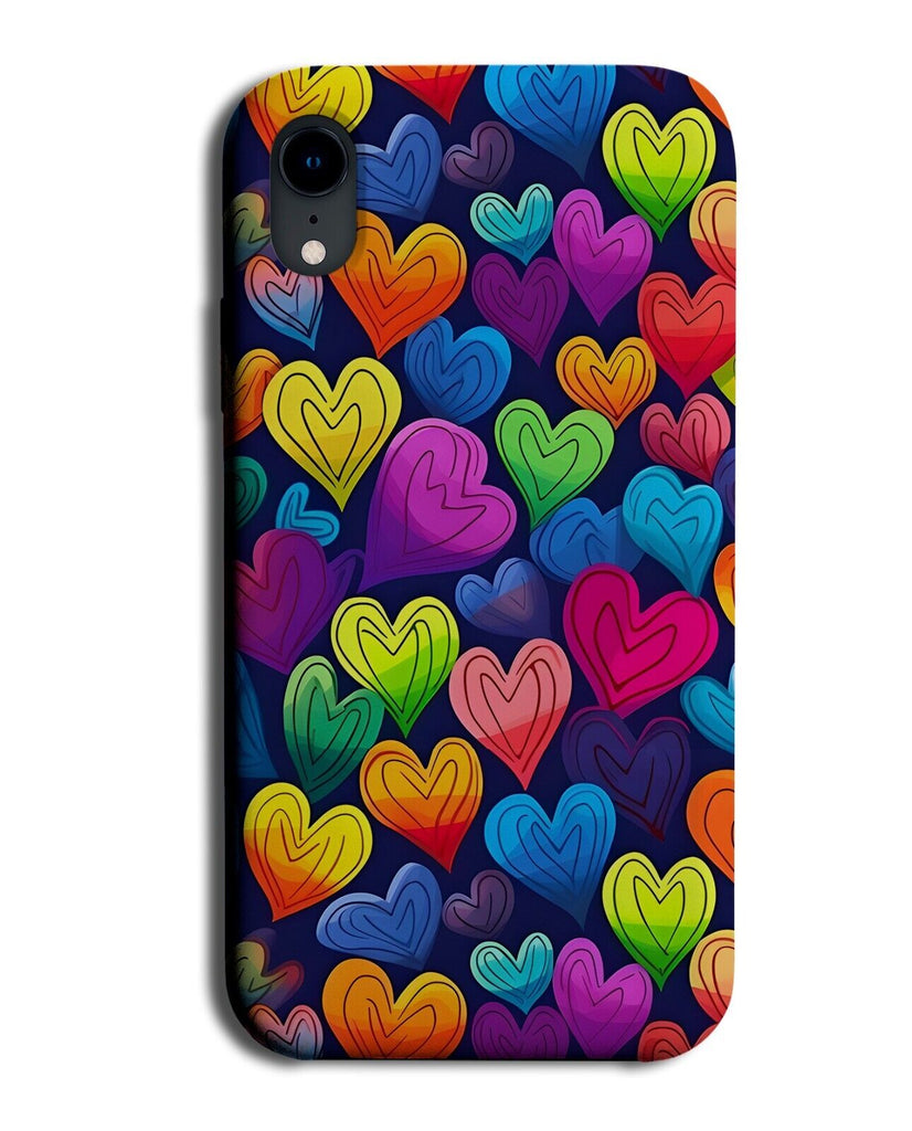 Rainbow Hearts Phone Case Cover Rainbows Heart Shapes Shape Drawing Of Love CL25