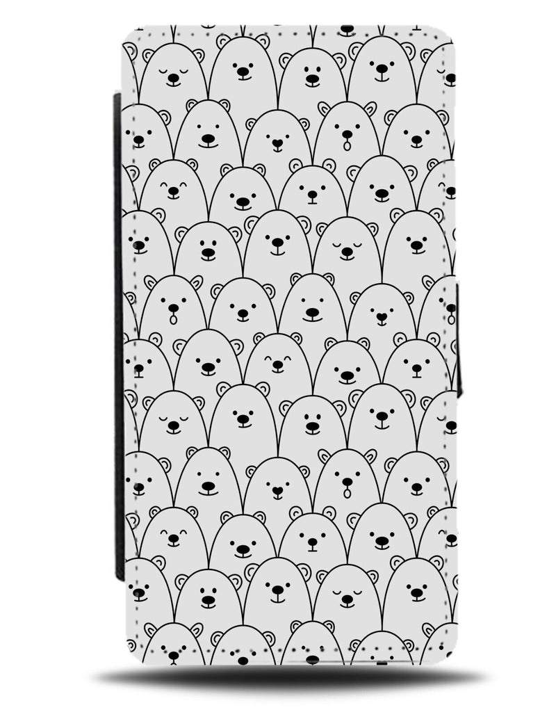 Polar Bear Faces Flip Wallet Case Cartoon Heads Bears Artic Teddy Teddies CV58