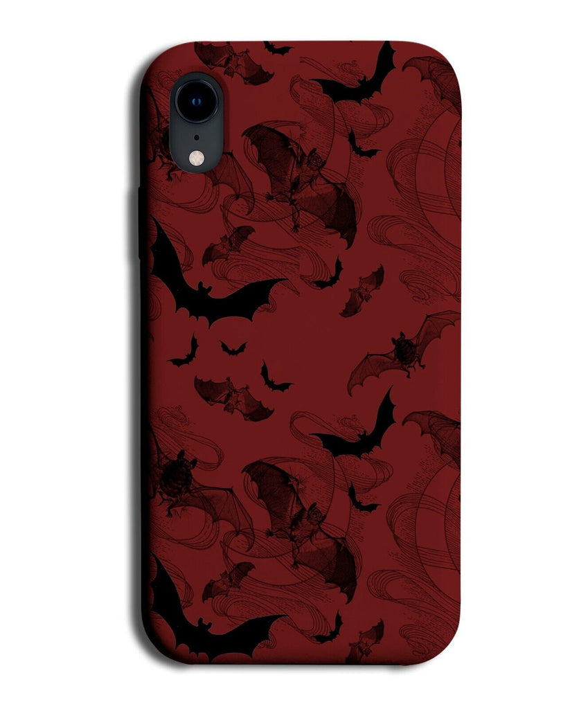 Dark Red Halloween Phone Case Cover Bats Silhouettes Shapes Symbols Bat AS64
