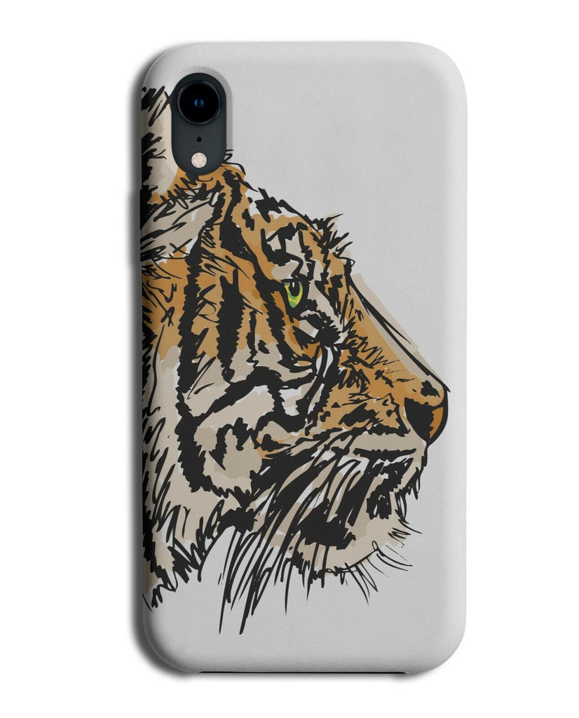 Sketched Handdrawn Tiger Face Picture Phone Case Cover Hand Drawn Sketch K332