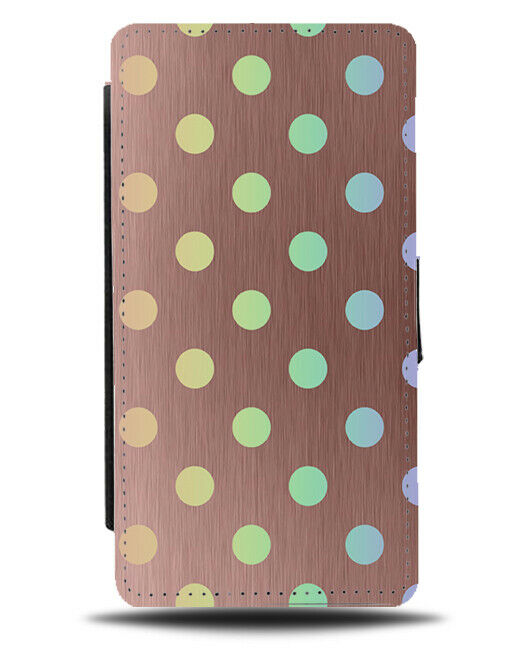 Rose Gold and Colourful Flip Cover Wallet Phone Case Polka Dot Pattern Dots i487