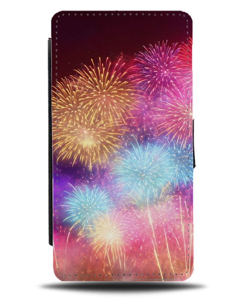 Fireworks Display Flip Wallet Case Firework Colourful Sky Bonfire Night DC08