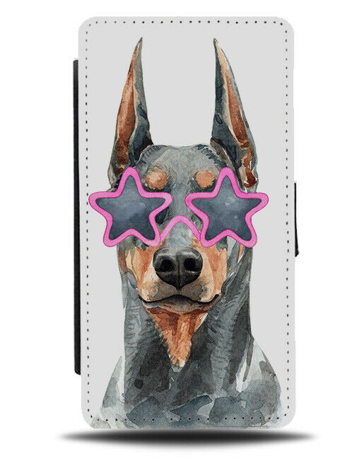 Dobermann Flip Wallet Phone Case Dog in Star Sunglasses Doberman Funny K550