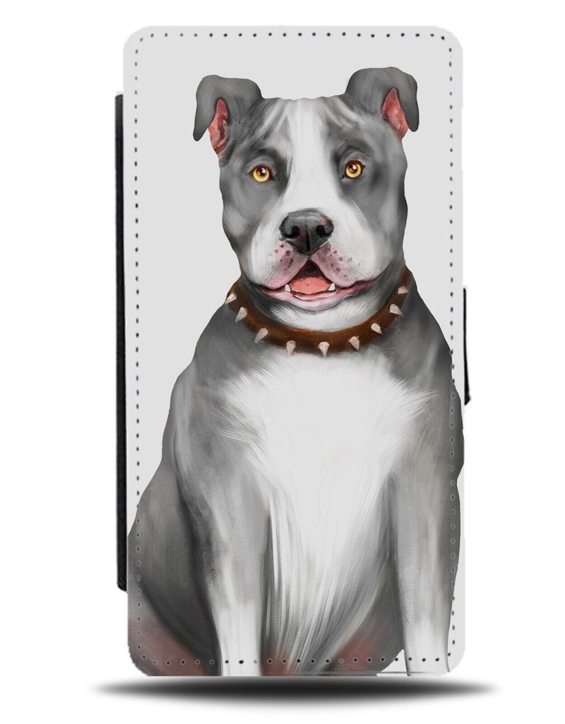 Brown and White American Pitbull Flip Wallet Case Pit Bull Dog Dogs Terrier AB87