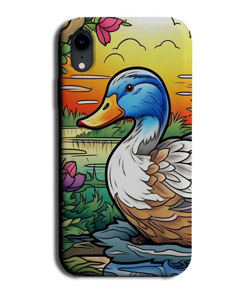 Mallard Duck Phone Case Cover Blue Cartoon Picture Ducks Mallards Beak DA09
