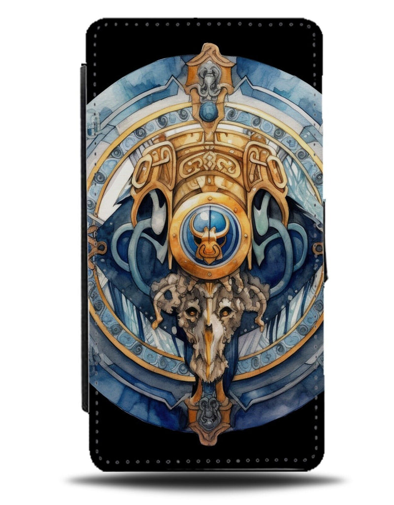 Nordic Viking Shield Flip Wallet Case Shields Design Vikings Emblem Badge CY06