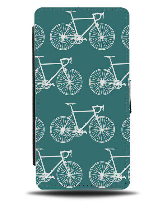 BMX Bike Shapes Pattern Flip Cover Wallet Phone Case Bikes Wheels Mens si22