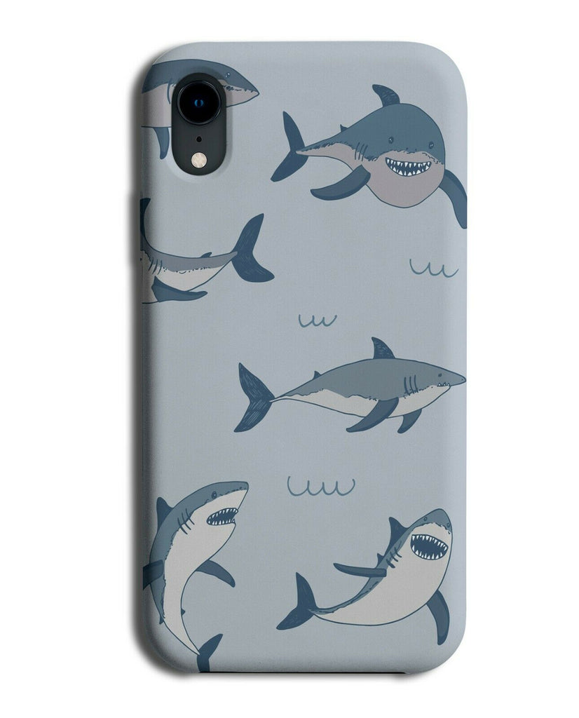 Underwater Great White Shark Cartoon Phone Case Cover Fish Blue Ocean G113