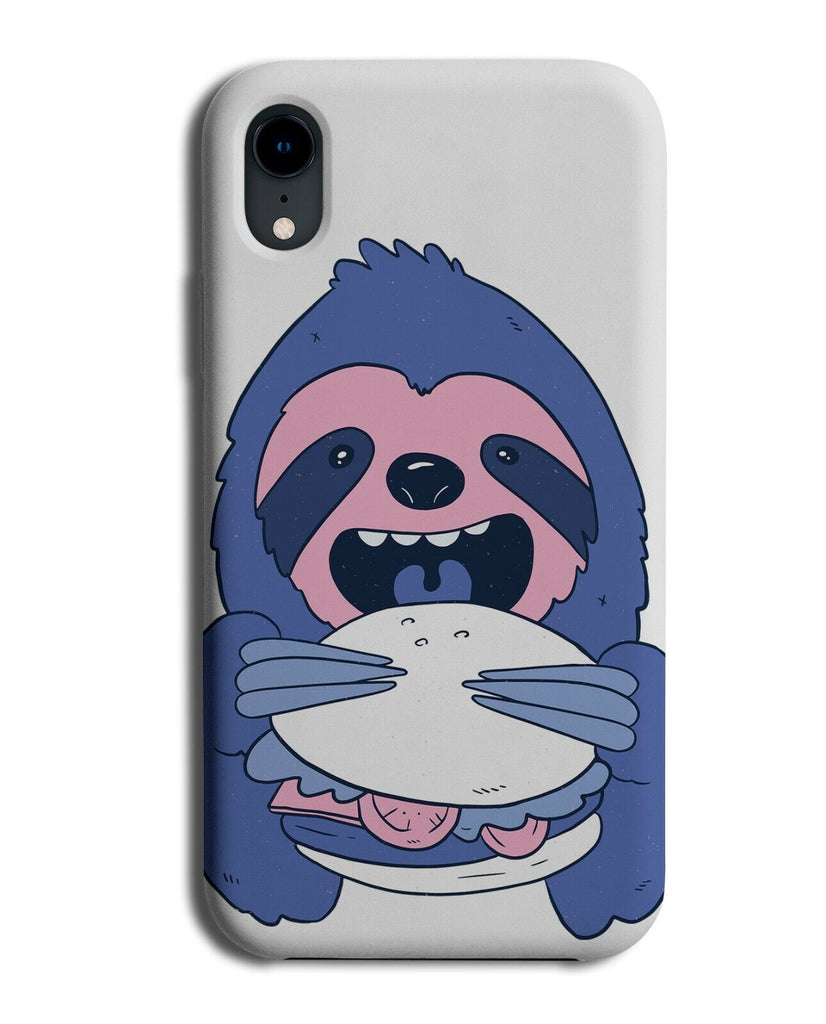 Fat Hungry Sloth Eating Burger Phone Case Cover Sloths Design Pink Hangry K274