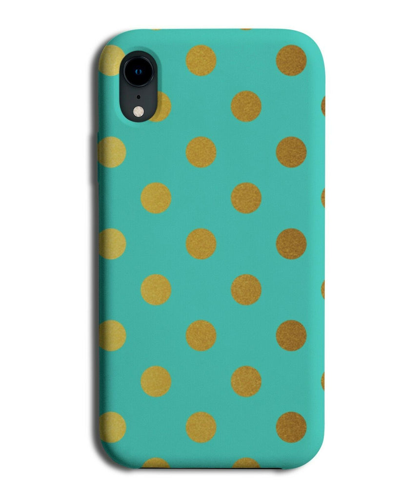 Turquoise Green and Gold Polka Dot Phone Case Cover Spots Dots Golden i511