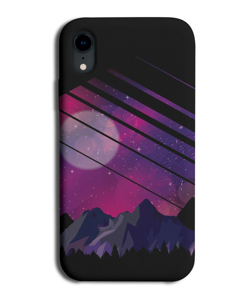 Retro Space Design Phone Case Cover Moon Earth Colourful Space Red Sky K107