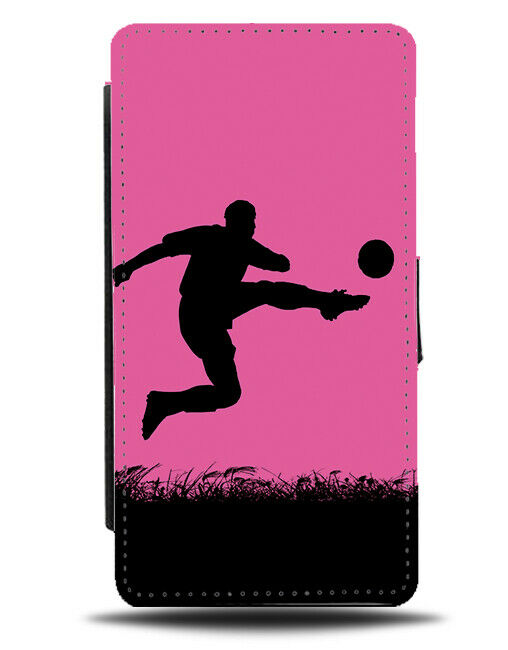 Football Flip Cover Wallet Phone Case Footballs Ball Footballer Hot Pink i611