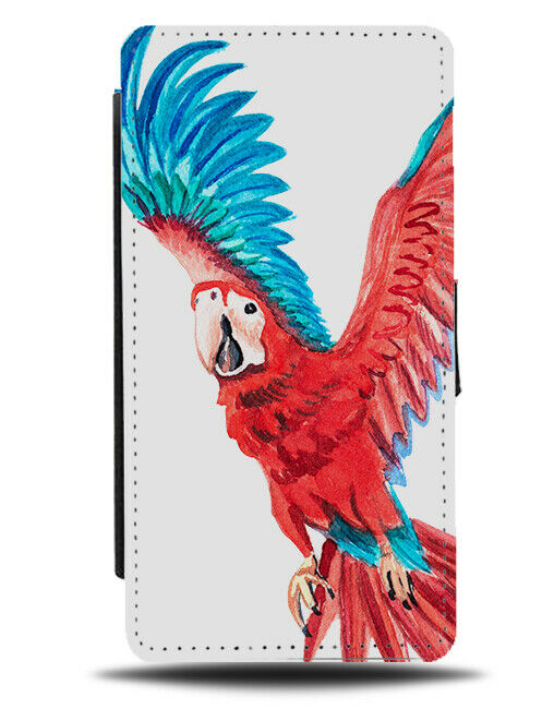 Amazon Flying Red Parrot Flip Wallet Case Parrots Wings Bird Birds Birdy H278