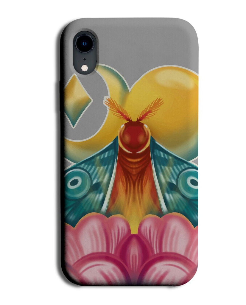 Colourful Moon Luna Moth Phone Case Cover Moons Shapes Moths Wings Floral P124