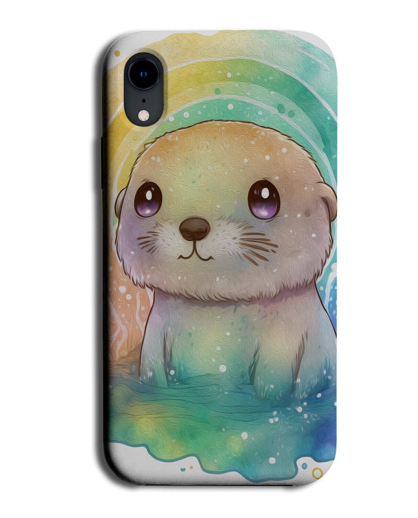 Colourful Rainbow Sea Otter Cartoon Phone Case Cover Otters Head Adorable BH98