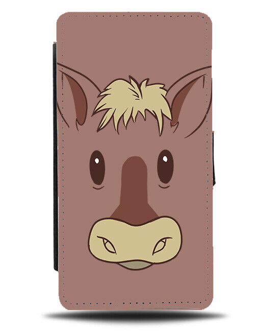 Horse Face Flip Wallet Case Cartoon Close up Features Horses Gift Present J524