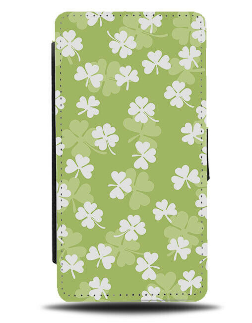 Cloverleaf Floral Pattern Flip Wallet Case Clover Leaf Leaves Shapes Irish G409