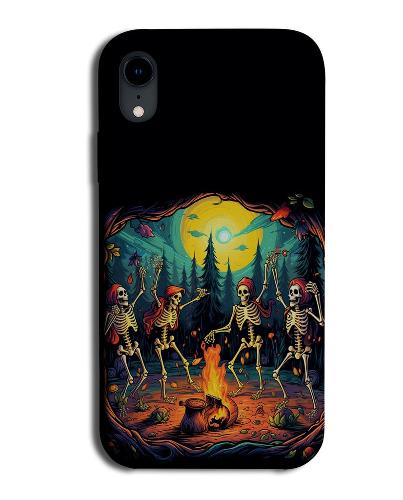 Halloween Campfire Dancing Phone Case Cover Skeletons At Night Nights Black CP15
