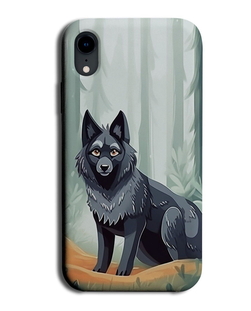 Cartoon Black Wolf Phone Case Cover Wolves Werewolf Werewolves Scary Wolf's CW39