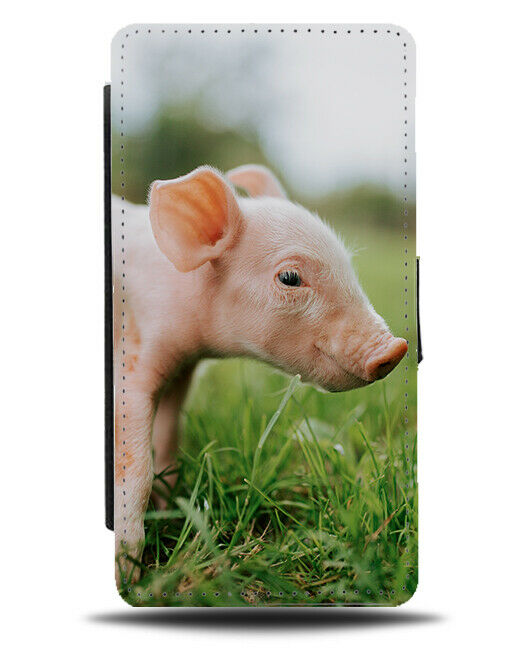 Little Micro Pig Flip Wallet Phone Case Pigs Photo Animal Picture Farm Kids A344
