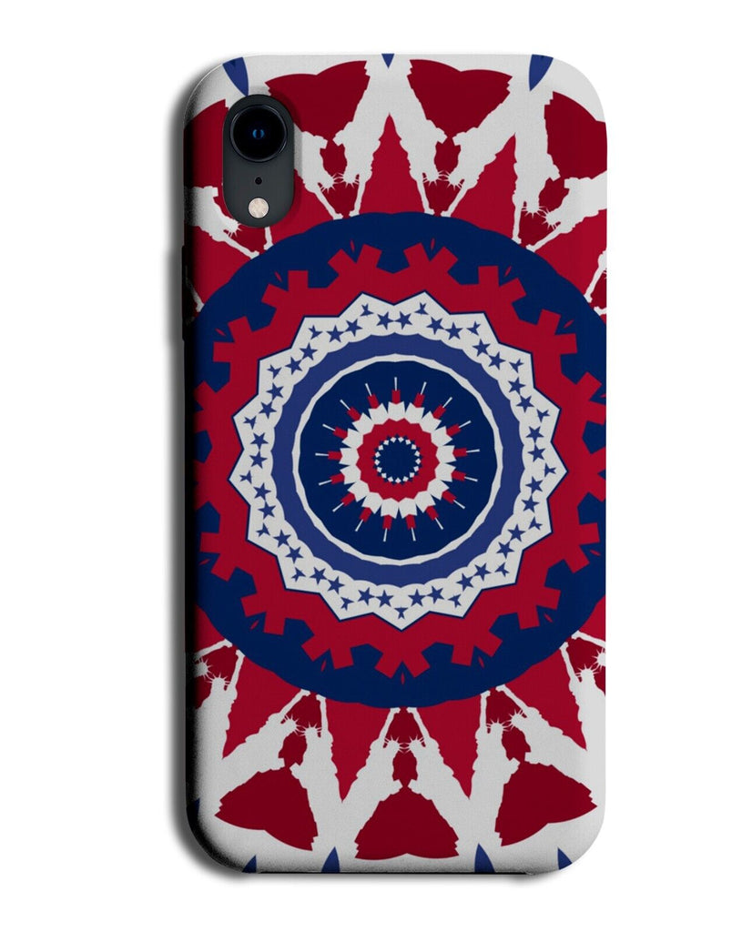 Red White and Blue Mandala Pattern Phone Case Cover Spirals Boho Tribal CG03