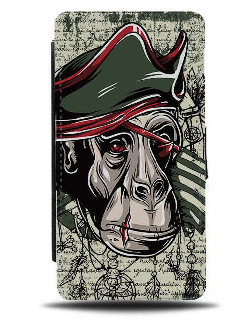 Pirate Monkey Flip Wallet Phone Case Monkeys Chimp Pirates Ape Animal Gift E486