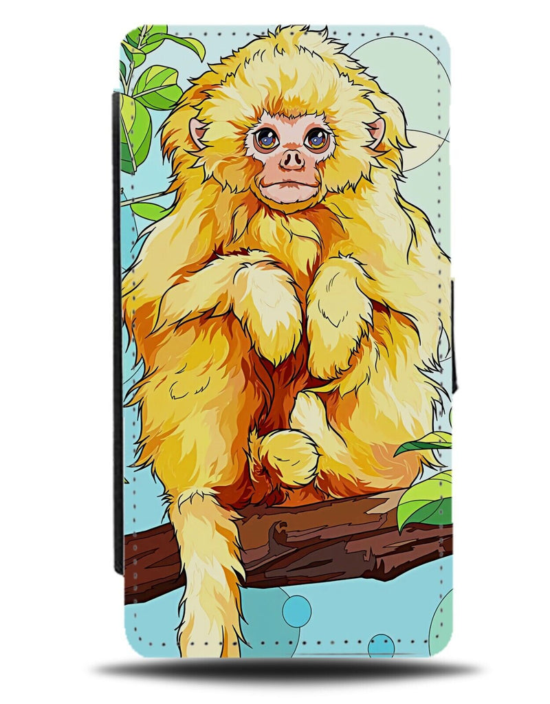Blonde Monkey Flip Wallet Case Yellow Haired Lemur Snow Artic Cartoon Ape CH66