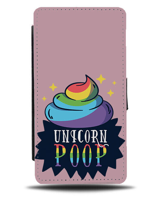 Colourful Unicorn Poop Flip Wallet Case Poo Cartoon Turd Rainbow Kids K339