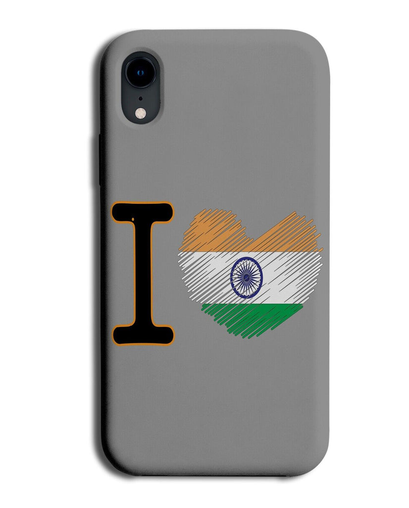I Love India Phone Case Cover Indian Flag Heart Shape Travel Traveller AW36