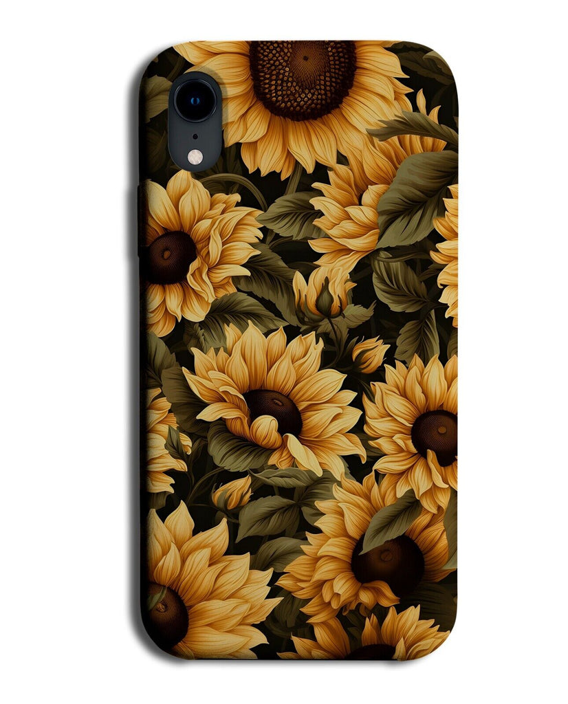 Vintage Sunflower Floral Design Phone Case Cover Sunflowers Petals Yellow CR26