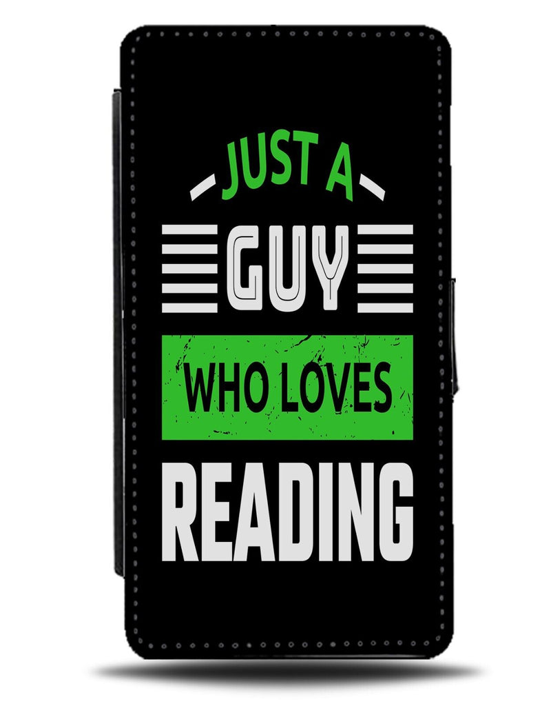 Just A Guy Who Loves Reading Flip Wallet Case Mens Read Book Lover Books DF55