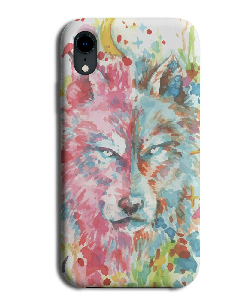 Wolf Oil Painting Phone Case Cover Wolves Colourful Drawing Artwork Picture e410