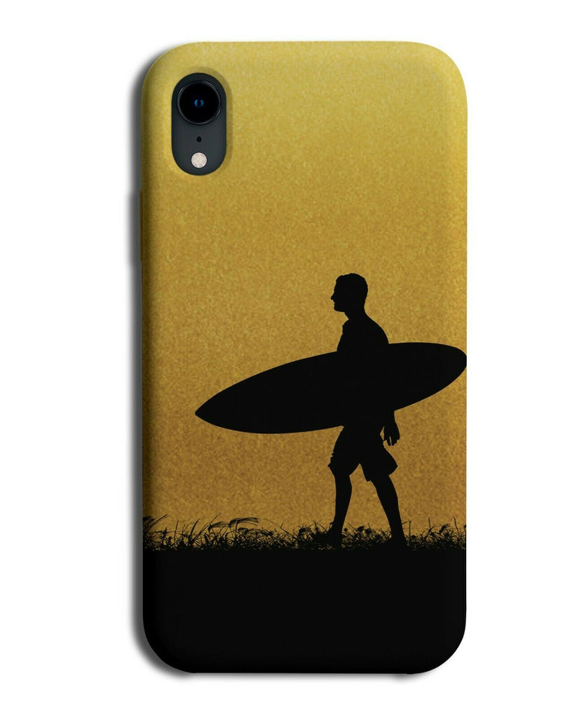 Surfboard Phone Case Cover Surfer Surf Board Surfing Gold Golden i603