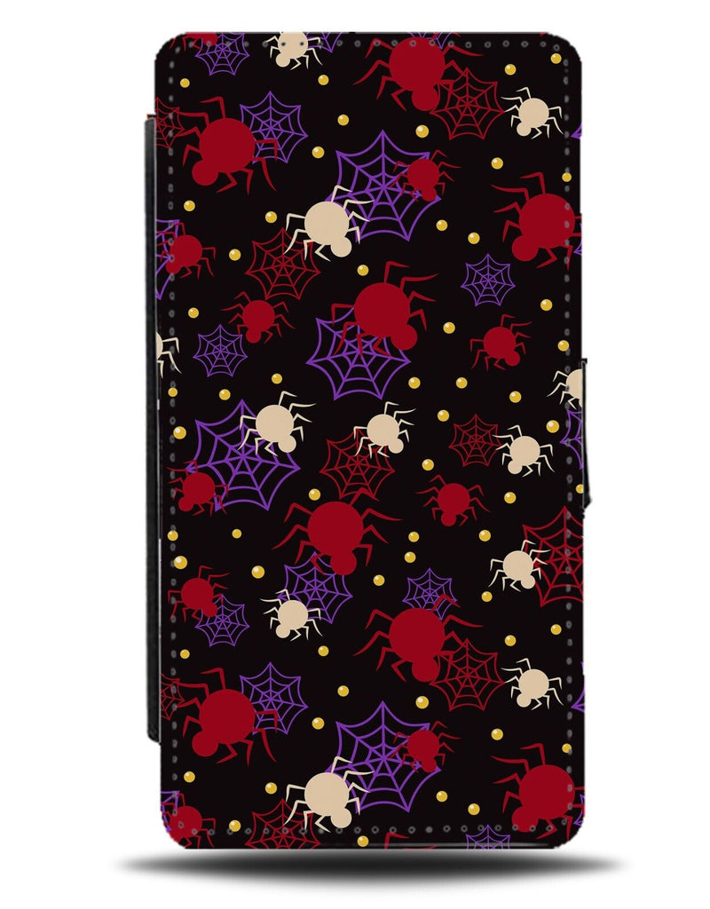 Halloween Spider Shapes Flip Wallet Case Spiders Symbols Outline Silhouette CF20
