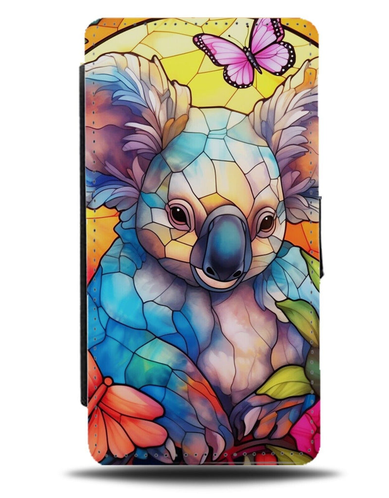 Colourful Stained Glass Window Koala Bear Deriding Flip Wallet Case Body DB13