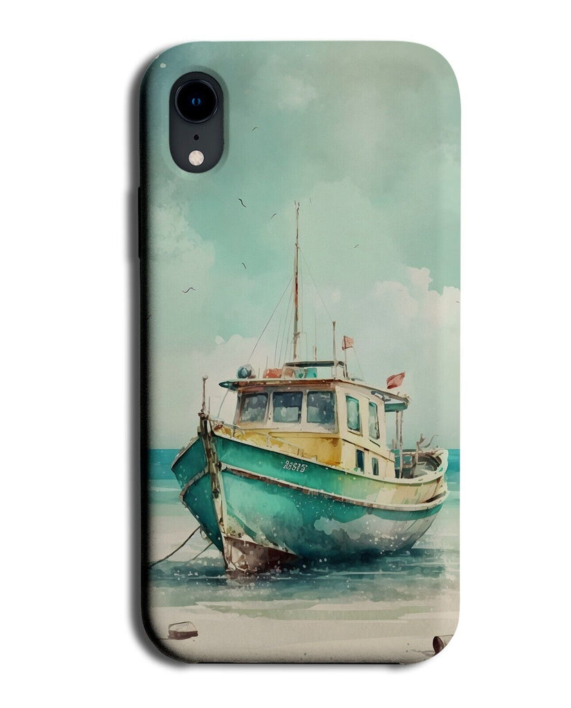 Oil Painting Of Sail Boat Phone Case Cover Sailing Boats Washed Ashore CX98