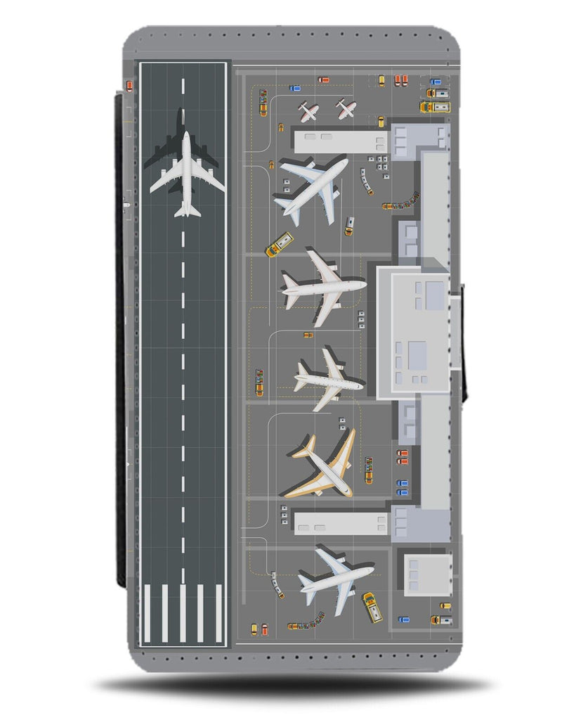 Airport Terminal Flip Wallet Case Planes Plane Passenger View Sky Airplanes BY81