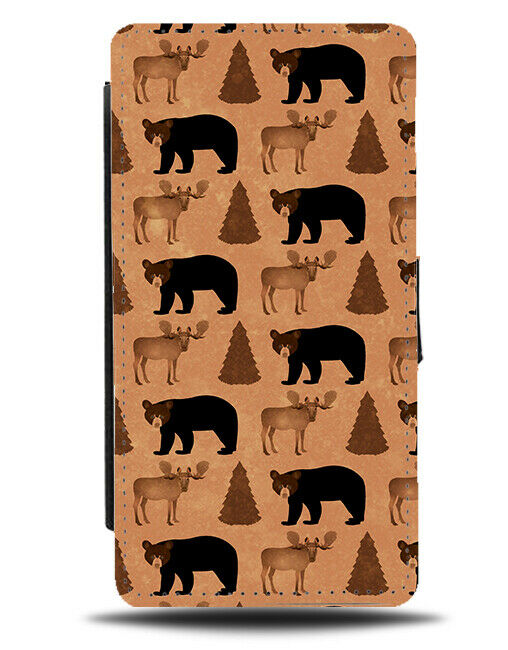 Bears and Deers In The Woods Flip Wallet Case Woodland Nature Bear F720