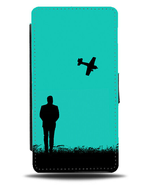 Model Airplane Flip Cover Wallet Phone Case RC Aeroplane Turquoise Green i786