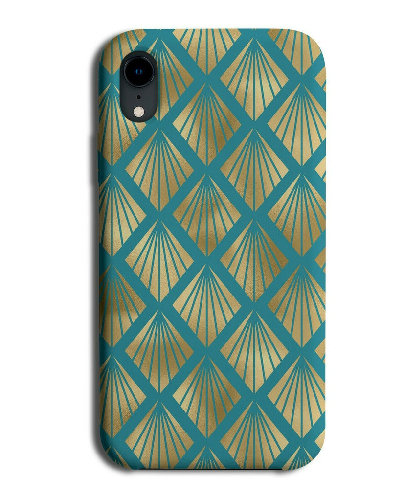 Downwards Golden Sunlight Design On Dark Turquoise Green Phone Case Cover G288