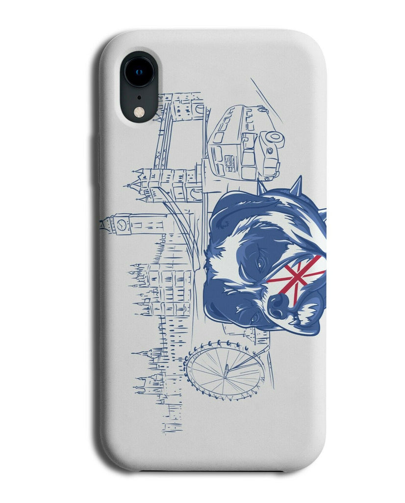 British Bulldog Phone Case Cover Bull Dog Dogs London Skyline UK Drawing e482