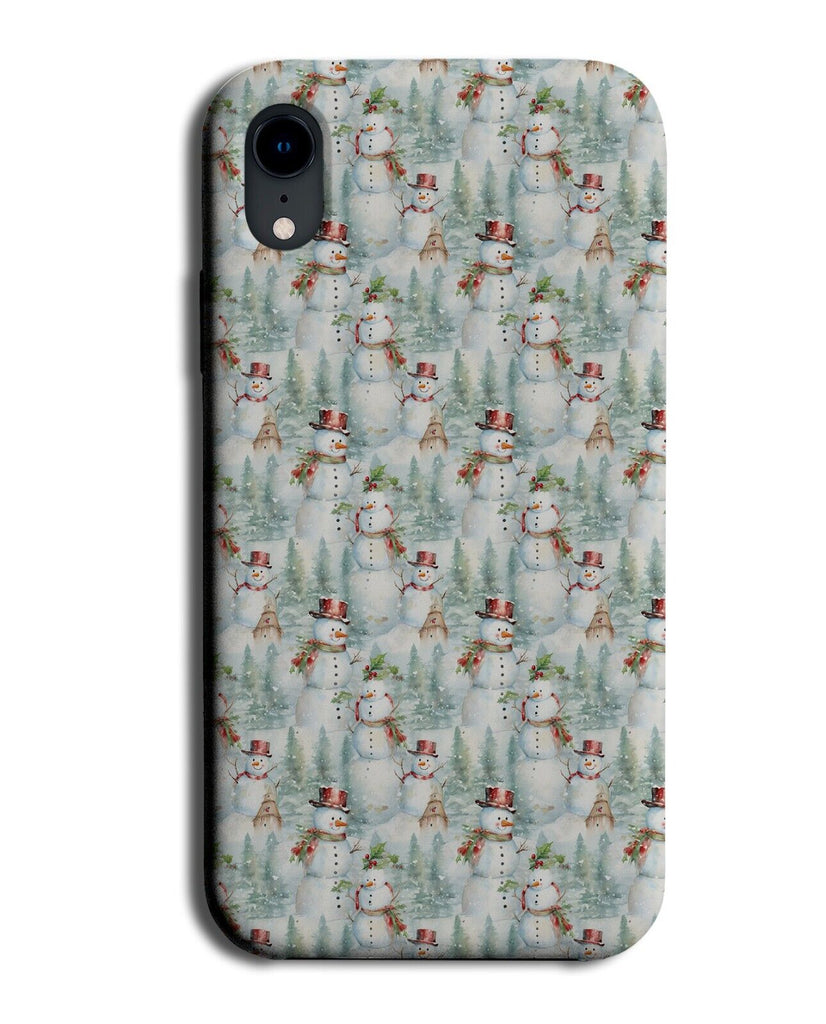 Snowman Patter Phone Case Cover Snowmen Snow Christmas Wallpaper Festive DH10