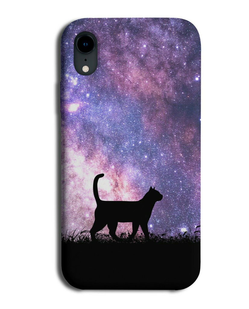 Cat Silhouette Phone Case Cover Cats Kitten Space Stars Night Sky i171