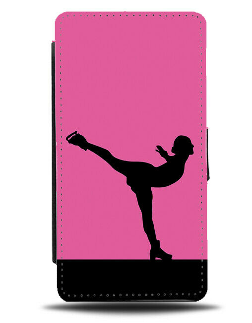 Ice Skating Flip Cover Wallet Phone Case Skates Skater Figure Hot Pink i615