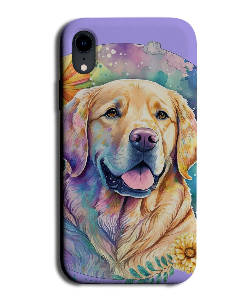 Colourful Golden Retriever Watercolour Painting Phone Case Cover Labrador BG75