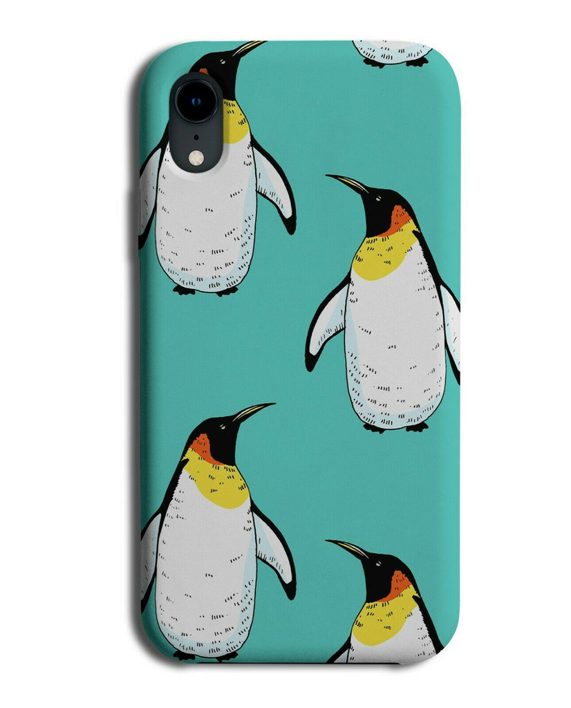 Dark Green Penguin Artwork Pattern Phone Case Cover Painting Penguins G819
