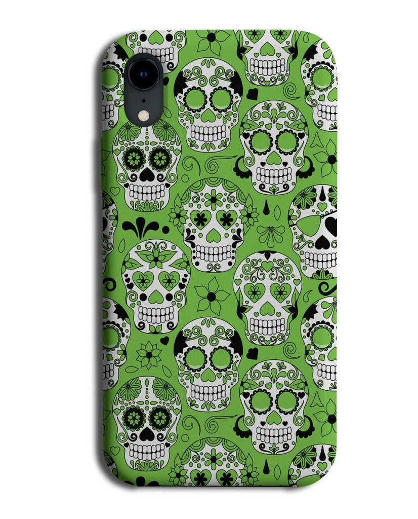 Green Floral Gothic Sugar Skulls Phone Case Cover Sugarskull Sugarskulls G595