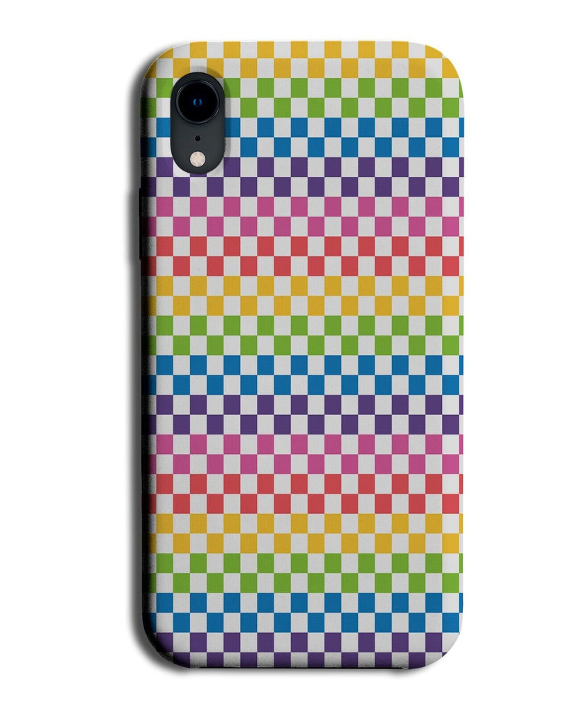Multicoloured Chequered Squares Phone Case Cover Chequers Rainbow Colourful AZ45