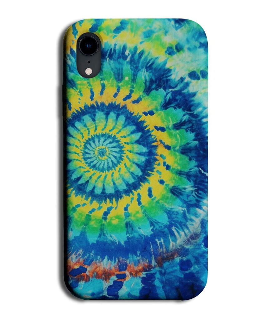 Green and Blue Tie Dye Spirals Phone Case Cover Spiral Circles Hippy Style CZ33